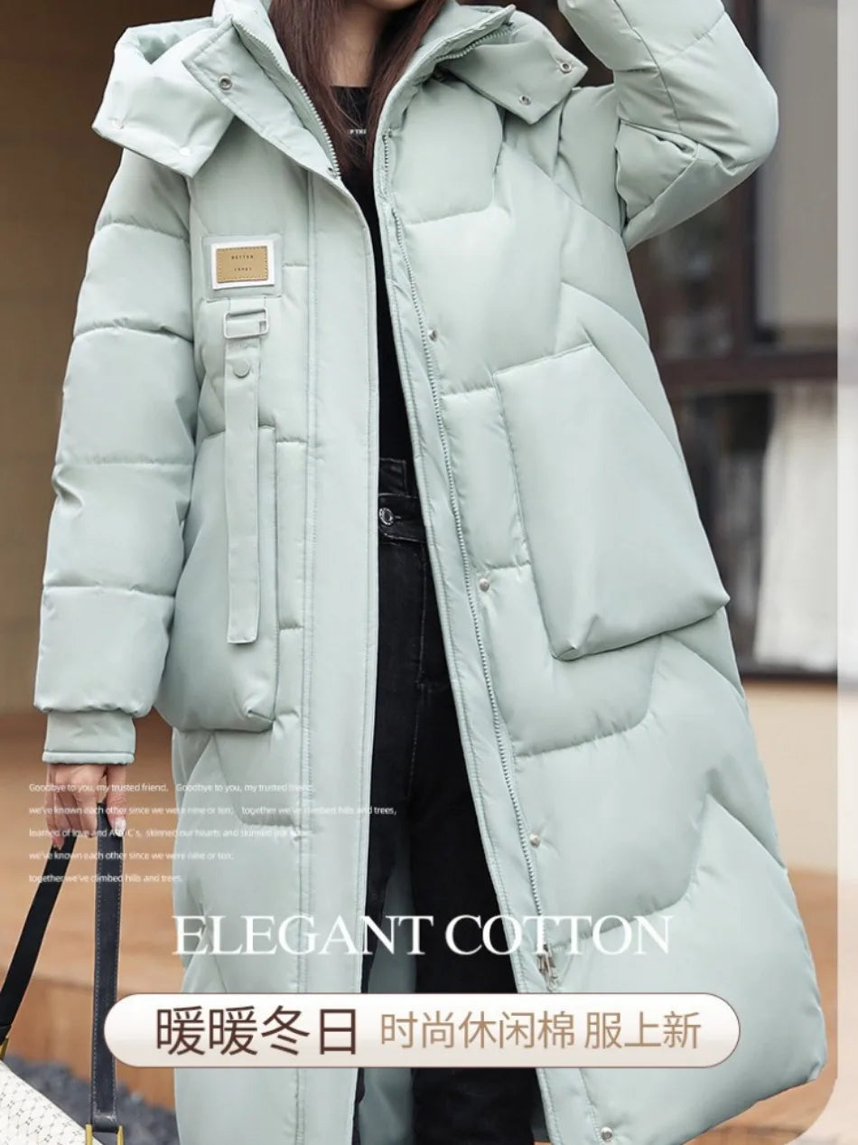 Long Winter Jacket New Coat Women Down Cotton Jackets Warm Hooded Parkas Outwear Female Thick Cold Snow Wear Coats Puffer Jacket