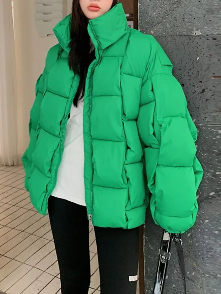 Winter Jacket for Women Three-dimensional Loose Fashion Women Coat Solid High Street Warm and Thick 2025  New Down Jacket