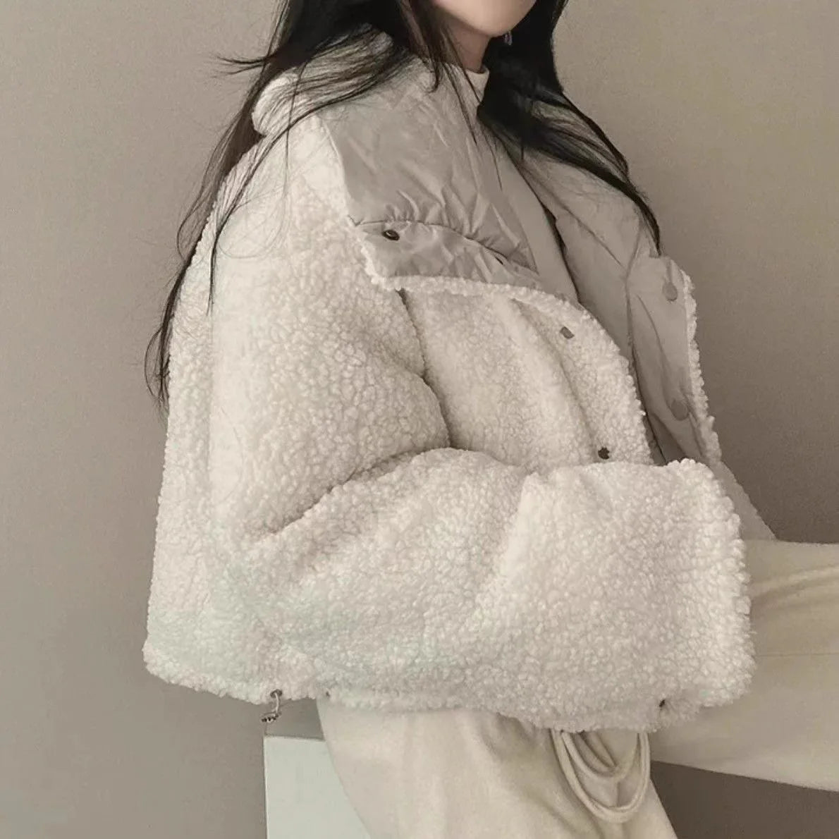 Women's Winter Tops Jacket Cotton Coat Versatile Skinny Long Sleeve Lapel Short Warm Thickened Vintage New Comfortable Versatile