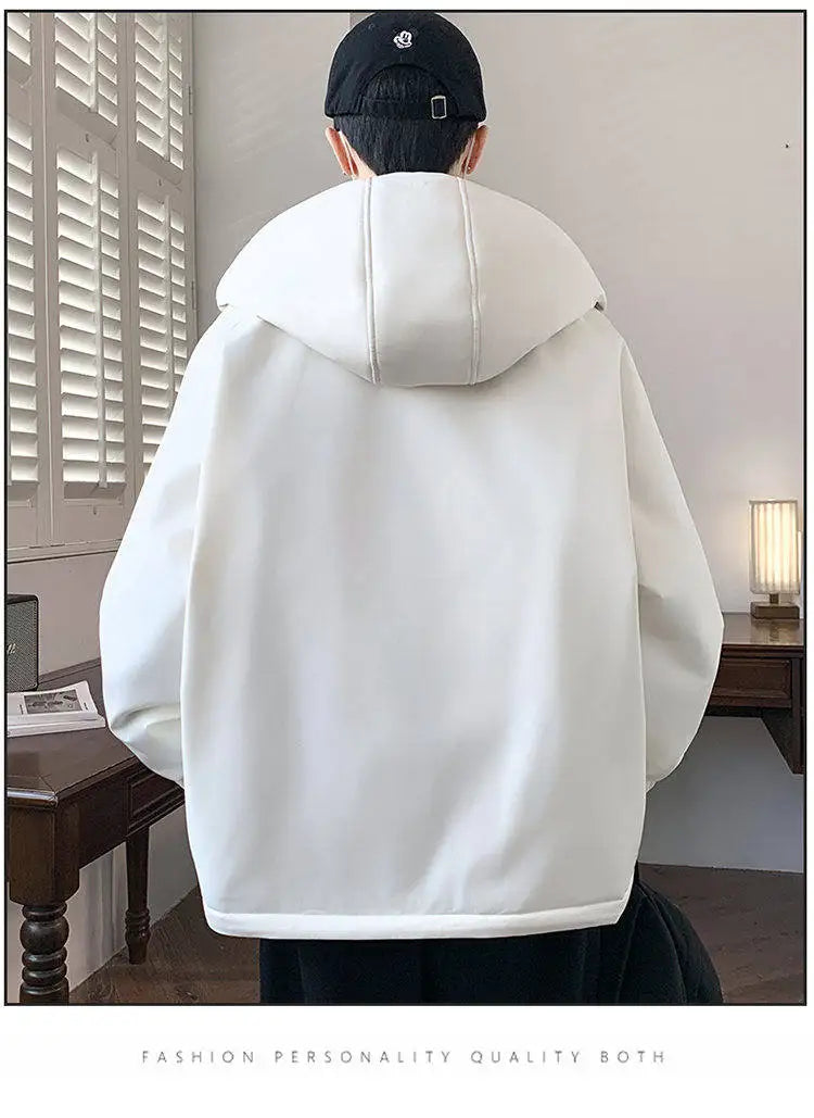 Winter Jacket For Teenagers Boys Fleece Lined Thickened Bomber Jacket Fashionable Quilted Coat Middle School Student Warm Jacket