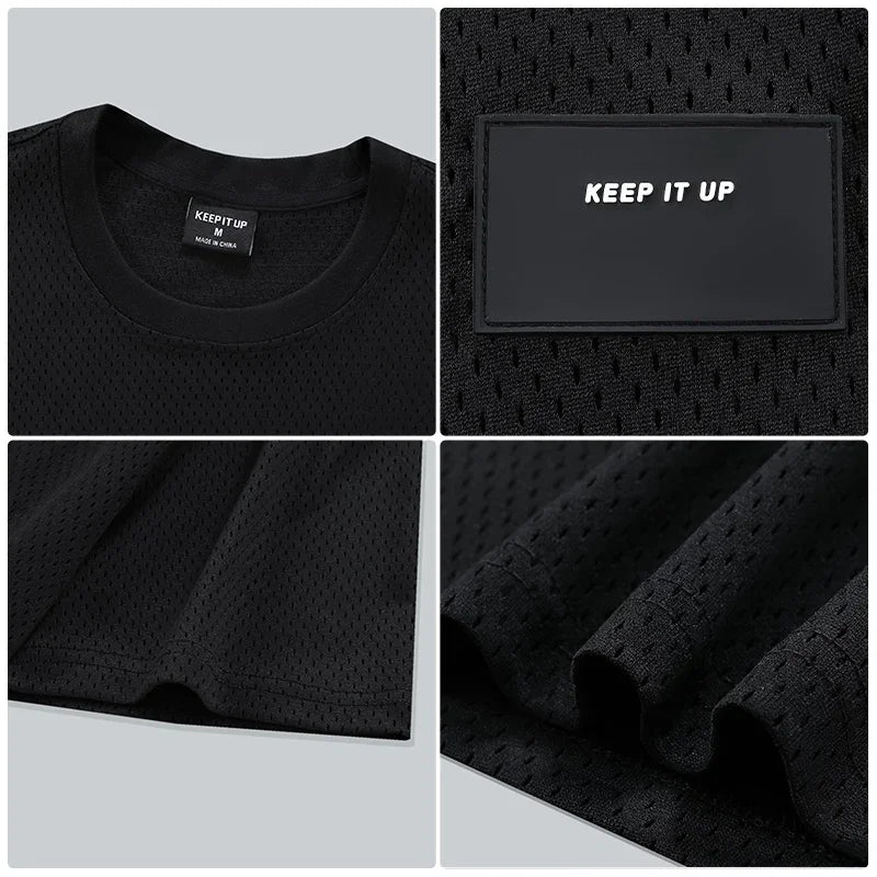 Men Gym Muscle Shirt Running Workout Loose Short Sleeve Tennis Football Training Shirt Quick Dry T-Shirt Casual Crew Neck Tees