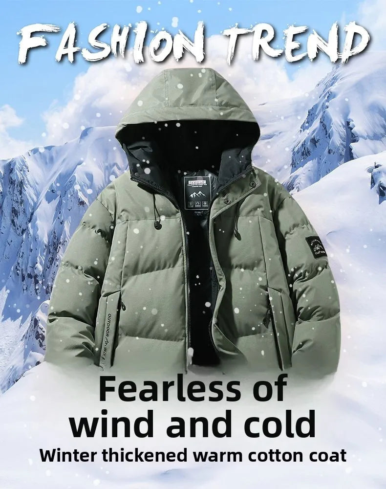 New Winter Hooded Bread Jacket Thickened Warm and Cold-proof Cotton-padded Jacket Winter Down Cotton-padded Jackets for Men