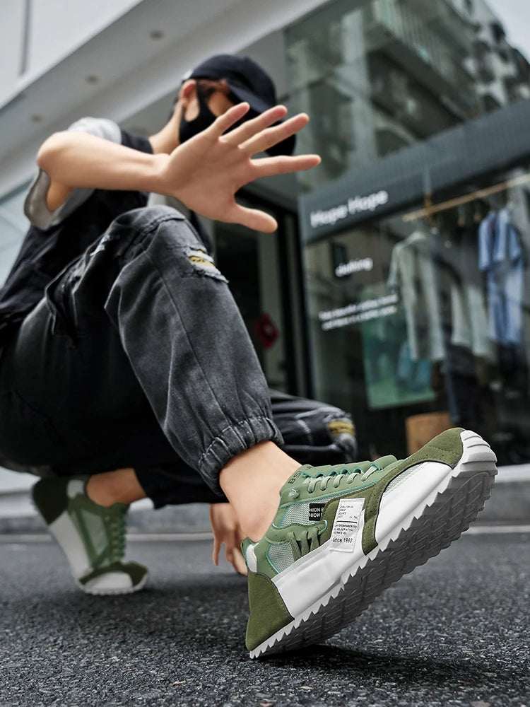 Men Luxury Sneakers Sports Shoes Moccasins Chunky Men Casual Sneakers Comfortable Breathable Trend Designed Personality Shoes