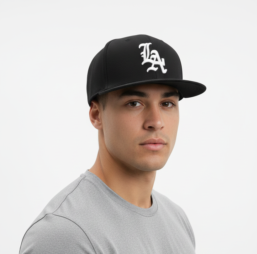 Black LA Cap - Male Model Lifestyle