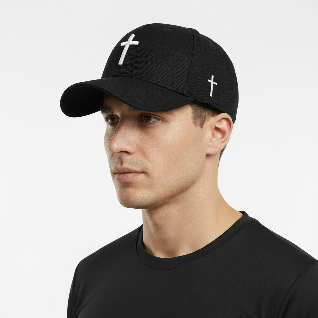 BodyDrip – Male Model Cross Cap Opposite Side View