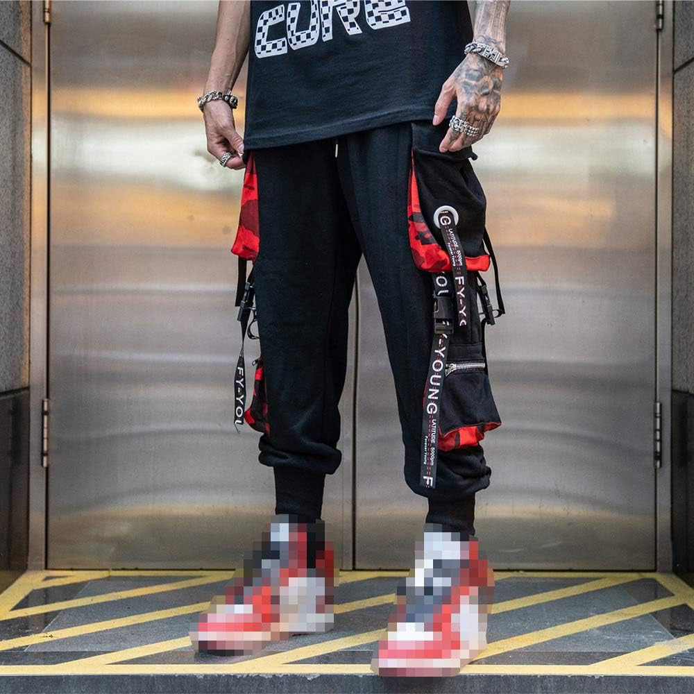 Men'S Jogger Pants Punk Cargo Baggy Techwear Hip Hop Harem Pants Streetwear Tactical Track Pant